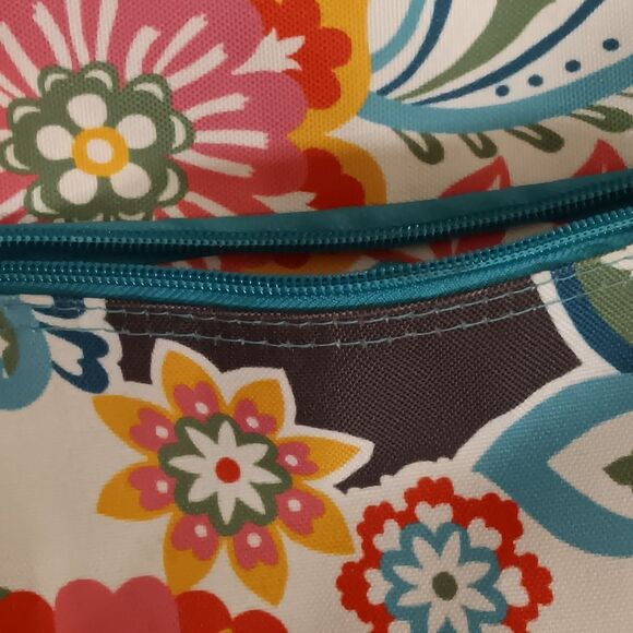 Waverly Fabric Multi Color Floral Waterproof Beach Tote Bag 14x18 - Picture 3 of 7